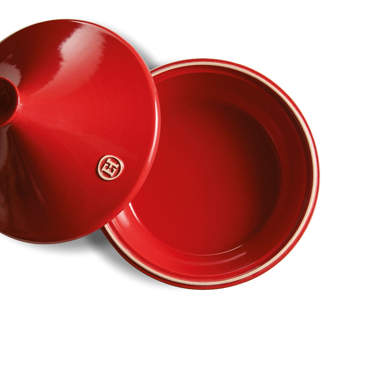 EMILE HENRY Tajine in Ceramica Rosso 32,5 cm per 8-10 Persone
