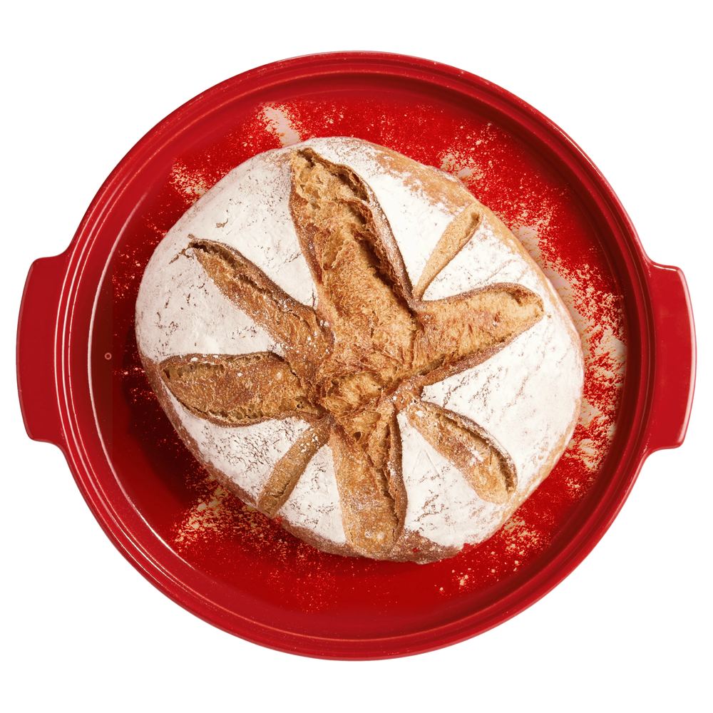 EMILE HENRY Cuoci Pane Rotondo in Ceramica Rosso 32,3x29,5 cm