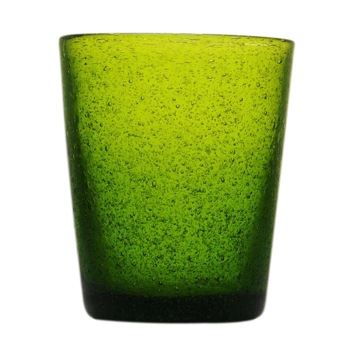 MEMENTO Bicchieri Acqua Monocolore Olive Verde Oliva Set 6 Pezzi 300ml Pasta di Vetro