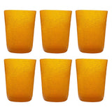 MEMENTO Bicchieri Acqua Monocolore Mandarin Giallo Mandarino Set 6 Pezzi 300ml Pasta di Vetro