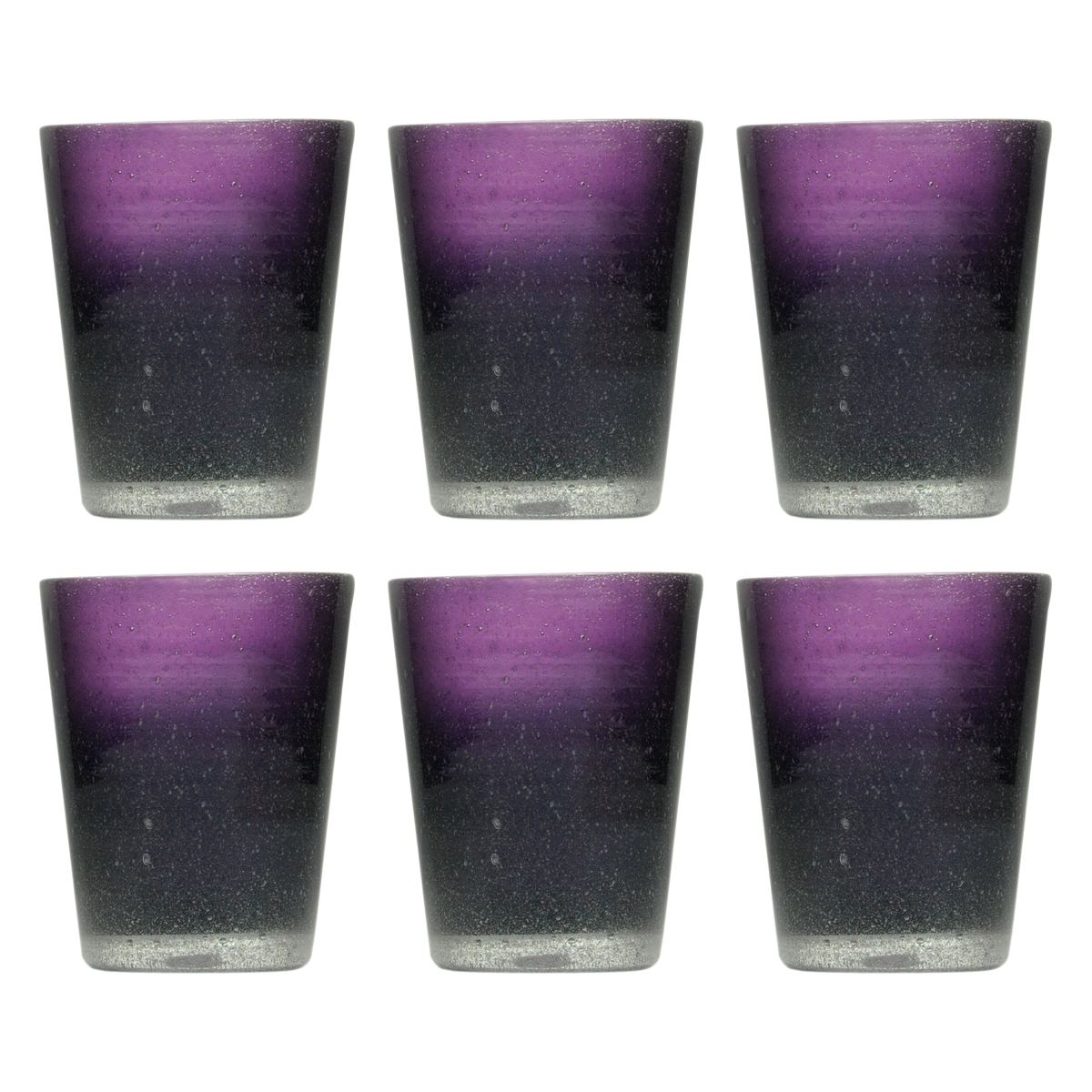 MEMENTO Bicchieri Acqua Monocolore Violet Viola Set 6 Pezzi 300ml Pasta di Vetro