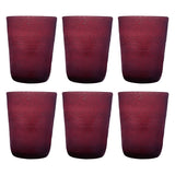 MEMENTO Bicchieri Acqua Monocolore Purple Vinaccia Set 6 Pezzi 300ml Pasta di Vetro