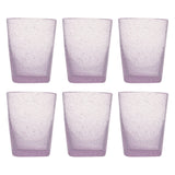 MEMENTO Bicchieri Acqua Monocolore Mauve Malva Set 6 Pezzi 300ml Pasta di Vetro