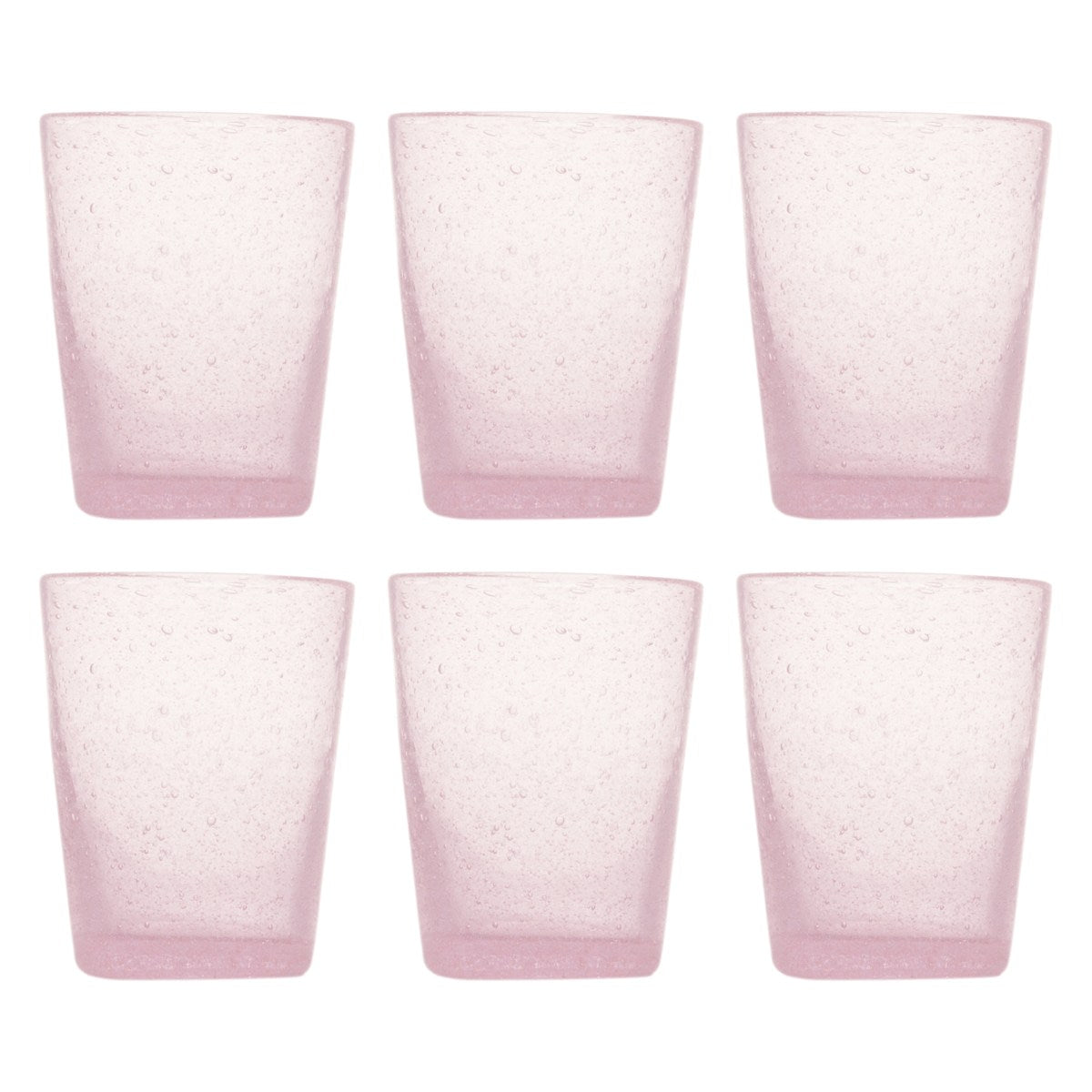 MEMENTO Bicchieri Acqua Monocolore Pink Rosa Set 6 Pezzi 300ml Pasta di Vetro