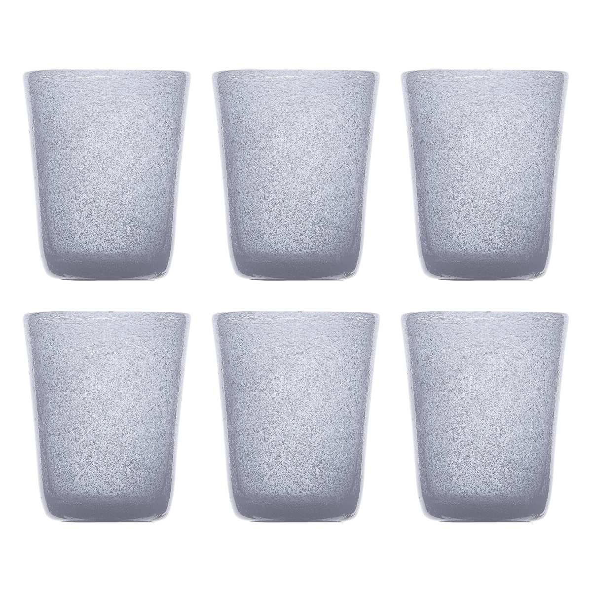 MEMENTO Bicchieri Acqua Monocolore Lilac Lilla Set 6 Pezzi 300ml Pasta di Vetro