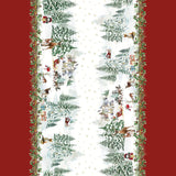 CASA ANVERSA Tovaglia Natalizia Christmas Village Rosso 150x270 cm