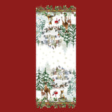 CASA ANVERSA Runner Natalizio da Tavola Christmas Village Rosso 50x150 cm