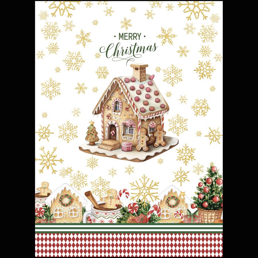 CASA ANVERSA Canovaccio Natalizio in Microcotone Bijou Verde 50x70 cm