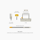 JOSEPH JOSEPH Set Pulizia Casa 4 Pezzi con Organizer e Asta Telescopica Grigio Pietra 61x47 cm