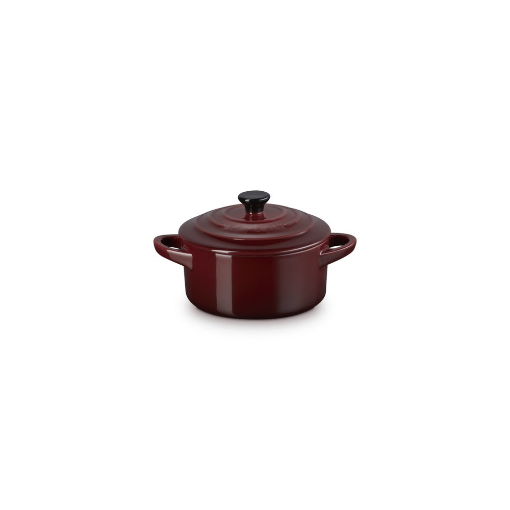 LE CREUSET Mini Cocotte Rotonda in Gres Vetrificato Garnet 10 cm 0,25 L