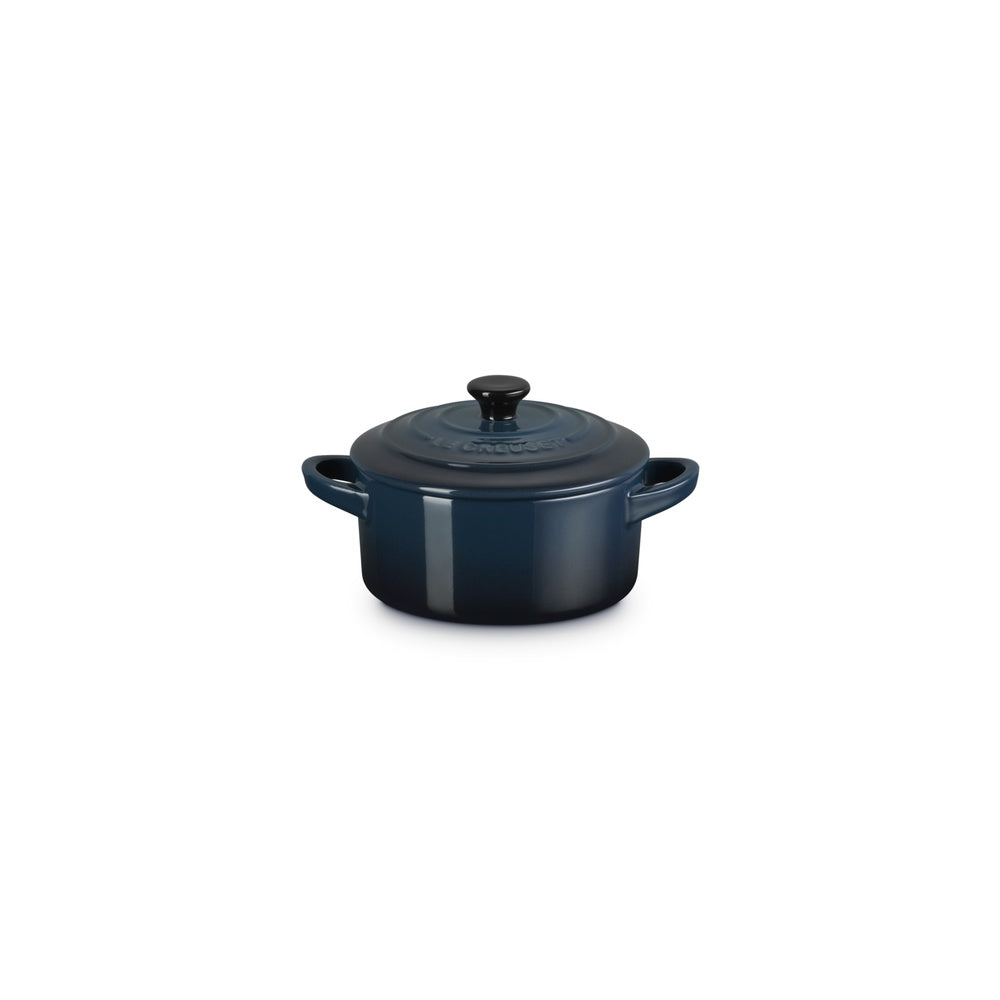 LE CREUSET Mini Cocotte Rotonda in Gres Vetrificato Nuit 10 cm 0,25 L