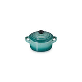 LE CREUSET Mini Cocotte Rotonda in Gres Vetrificato Blu Riviera 10 cm 0,25 L