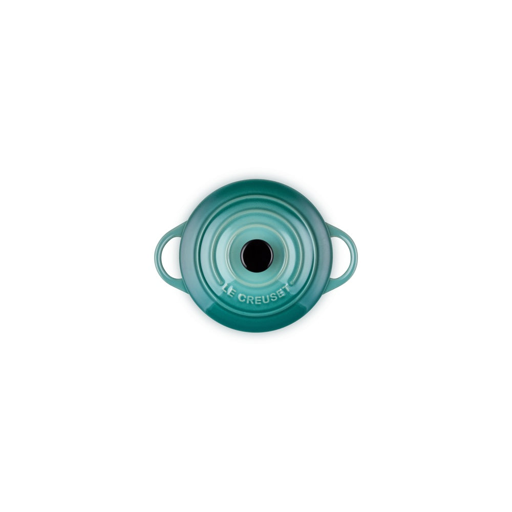 LE CREUSET Mini Cocotte Rotonda in Gres Vetrificato Blu Riviera 10 cm 0,25 L