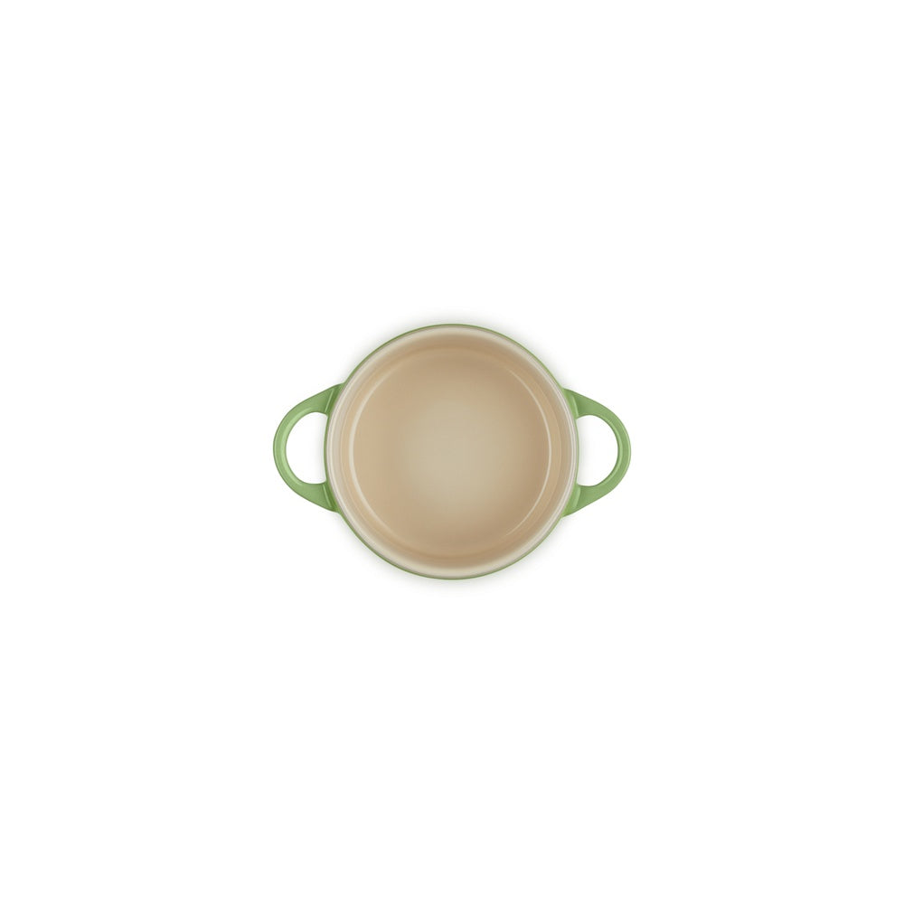 LE CREUSET Mini Cocotte Rotonda in Gres Vetrificato Verde Bamboo 10 cm 0,25 L