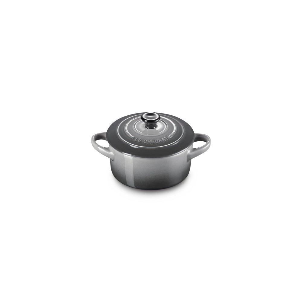 LE CREUSET Mini Cocotte Rotonda in Gres Vetrificato Flint 10 cm 0,25 L