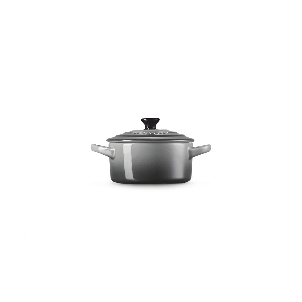 LE CREUSET Mini Cocotte Rotonda in Gres Vetrificato Flint 10 cm 0,25 L
