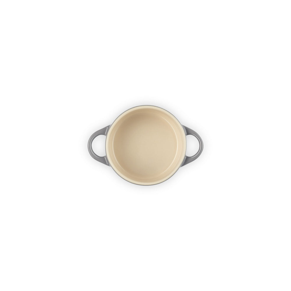 LE CREUSET Mini Cocotte Rotonda in Gres Vetrificato Flint 10 cm 0,25 L