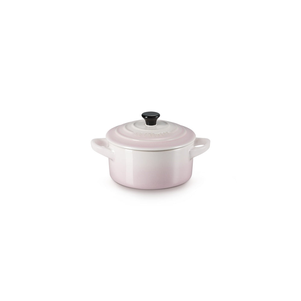 LE CREUSET Mini Cocotte Rotonda in Gres Vetrificato Shell Pink 10 cm 0,25 L