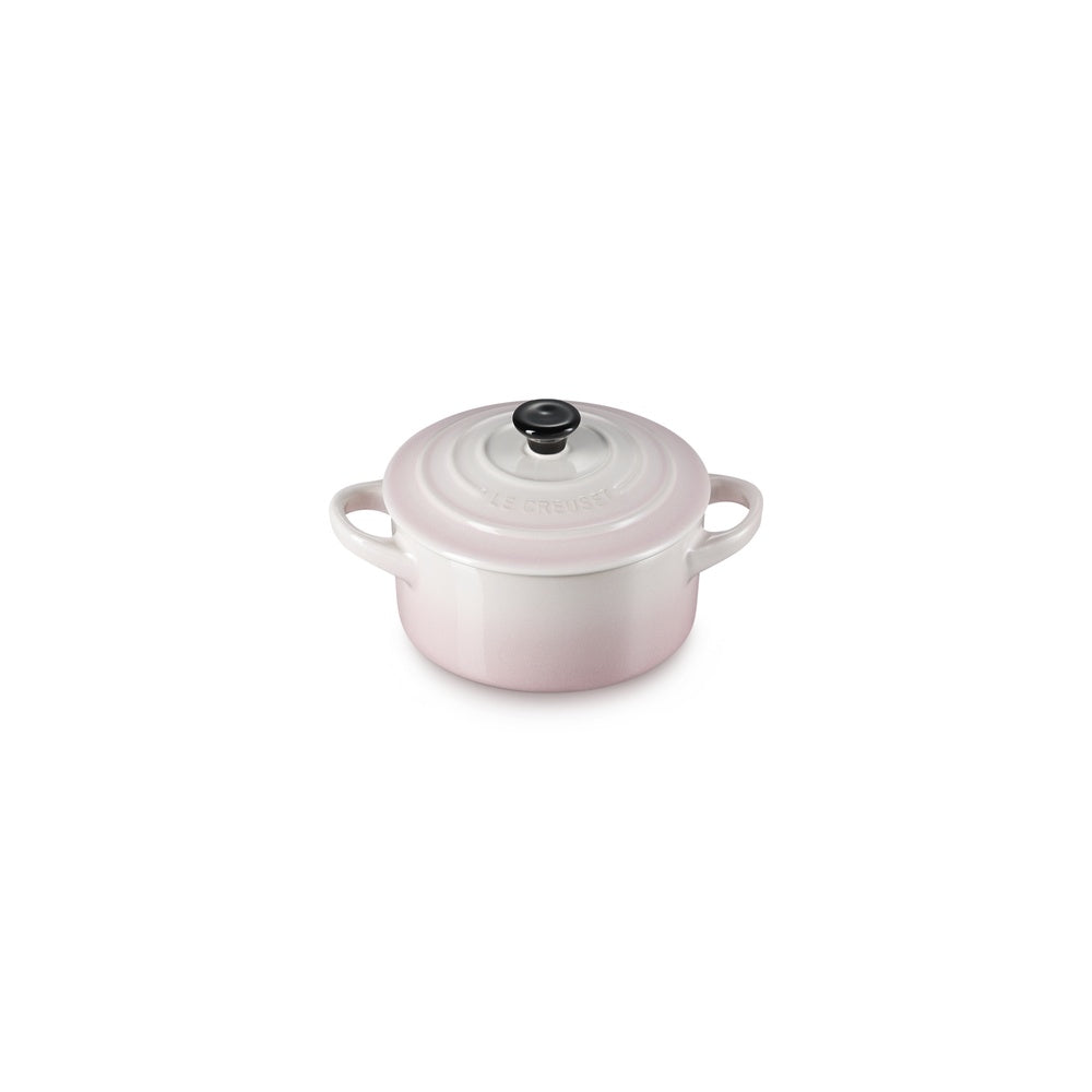 LE CREUSET Mini Cocotte Rotonda in Gres Vetrificato Shell Pink 10 cm 0,25 L
