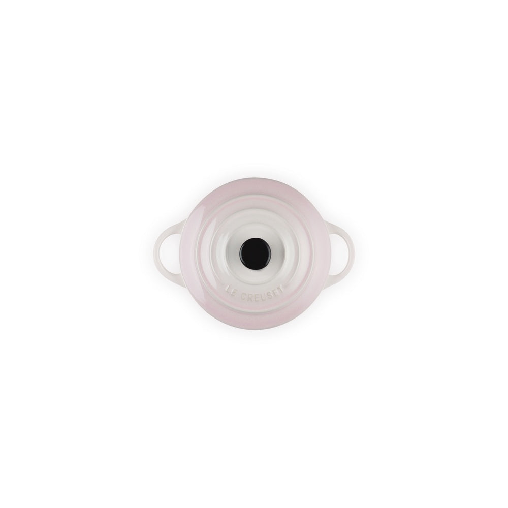 LE CREUSET Mini Cocotte Rotonda in Gres Vetrificato Shell Pink 10 cm 0,25 L