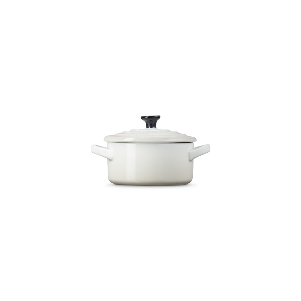 LE CREUSET Mini Cocotte Rotonda in Gres Vetrificato Meringa 10 cm 0,25 L
