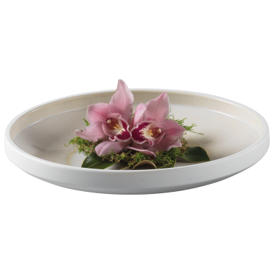 MASCAGNI CASA Glossy White Ceramic Tray 35.5 cm O1833