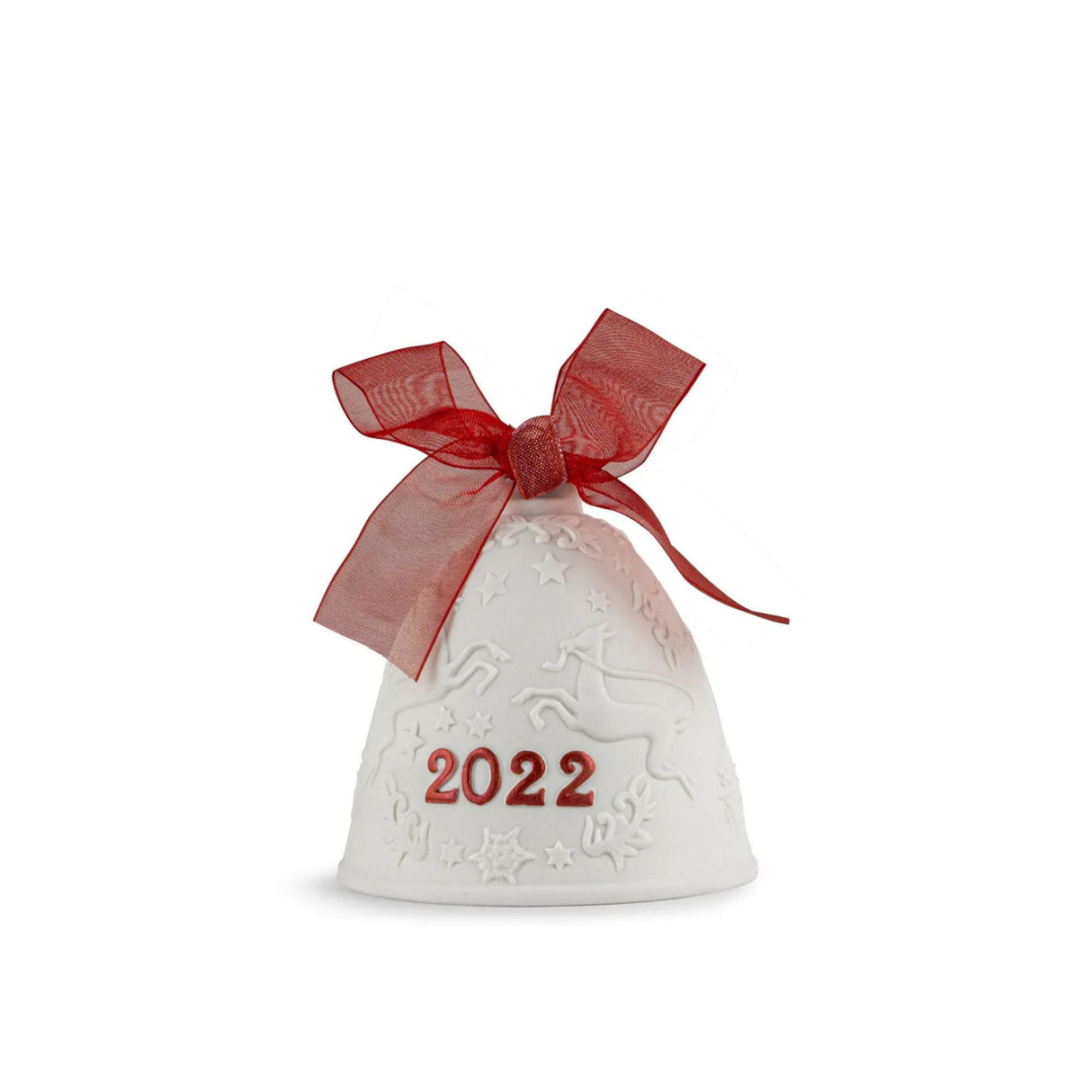 Lladró - Campana di Natale 2022 Rosso Bianco Porcellana 01018469