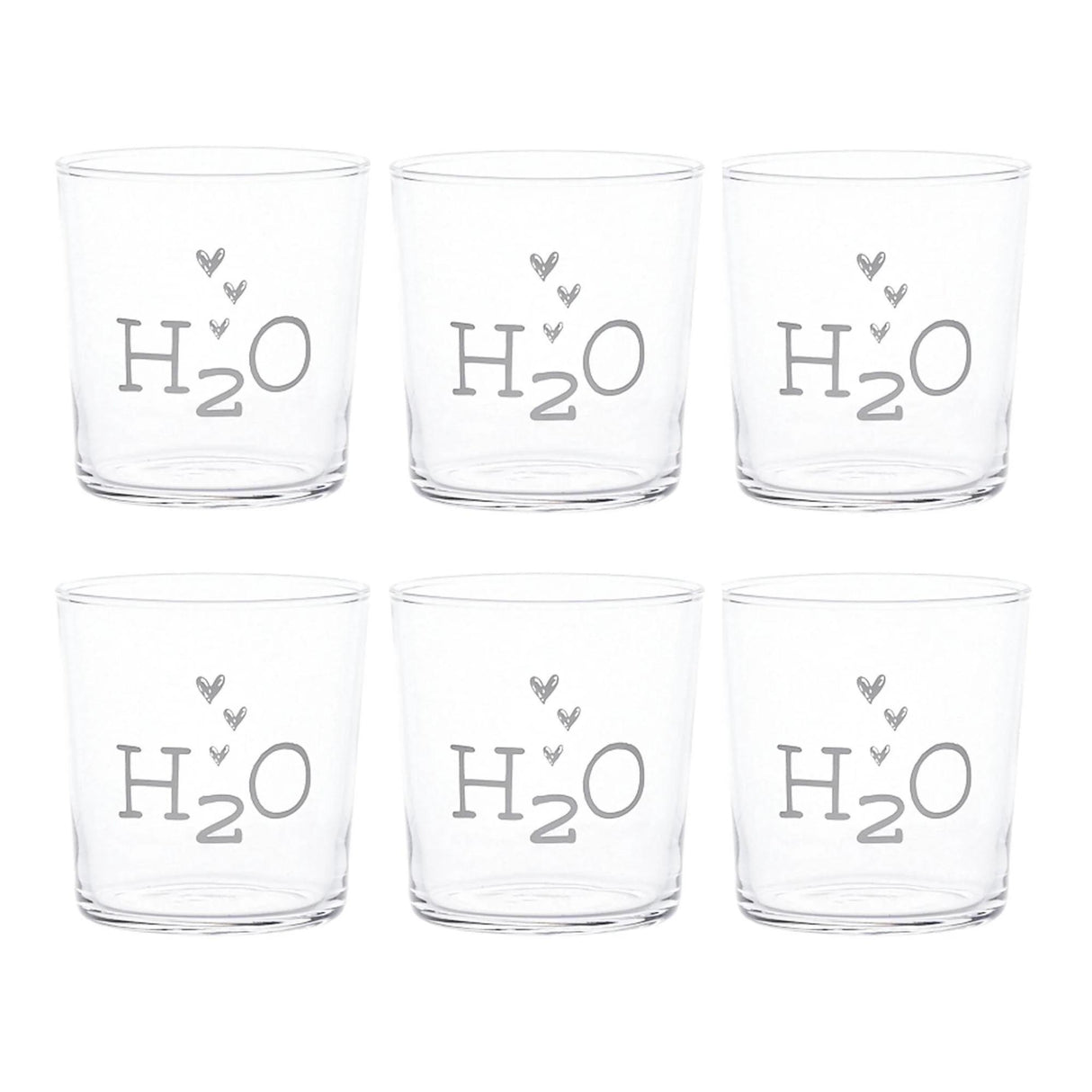 SIMPLE DAY H2O Water Glasses Set 6 Pieces 355ml Glass