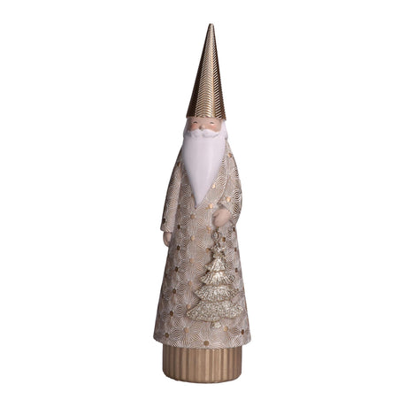 Statuina Babbo Natale Rituali Domestici in resina bianco e oro 31,5 cm