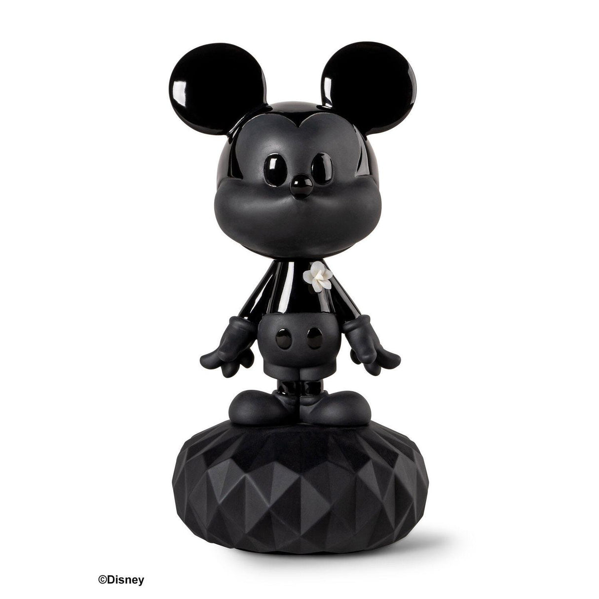LLADRO' Scultura Mickey Total Black 31x17cm Porcellana
