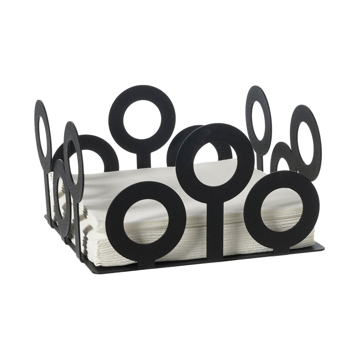 ARTI & MESTIERI Portatovaglioli Bollicine Nero 10x17,5cm