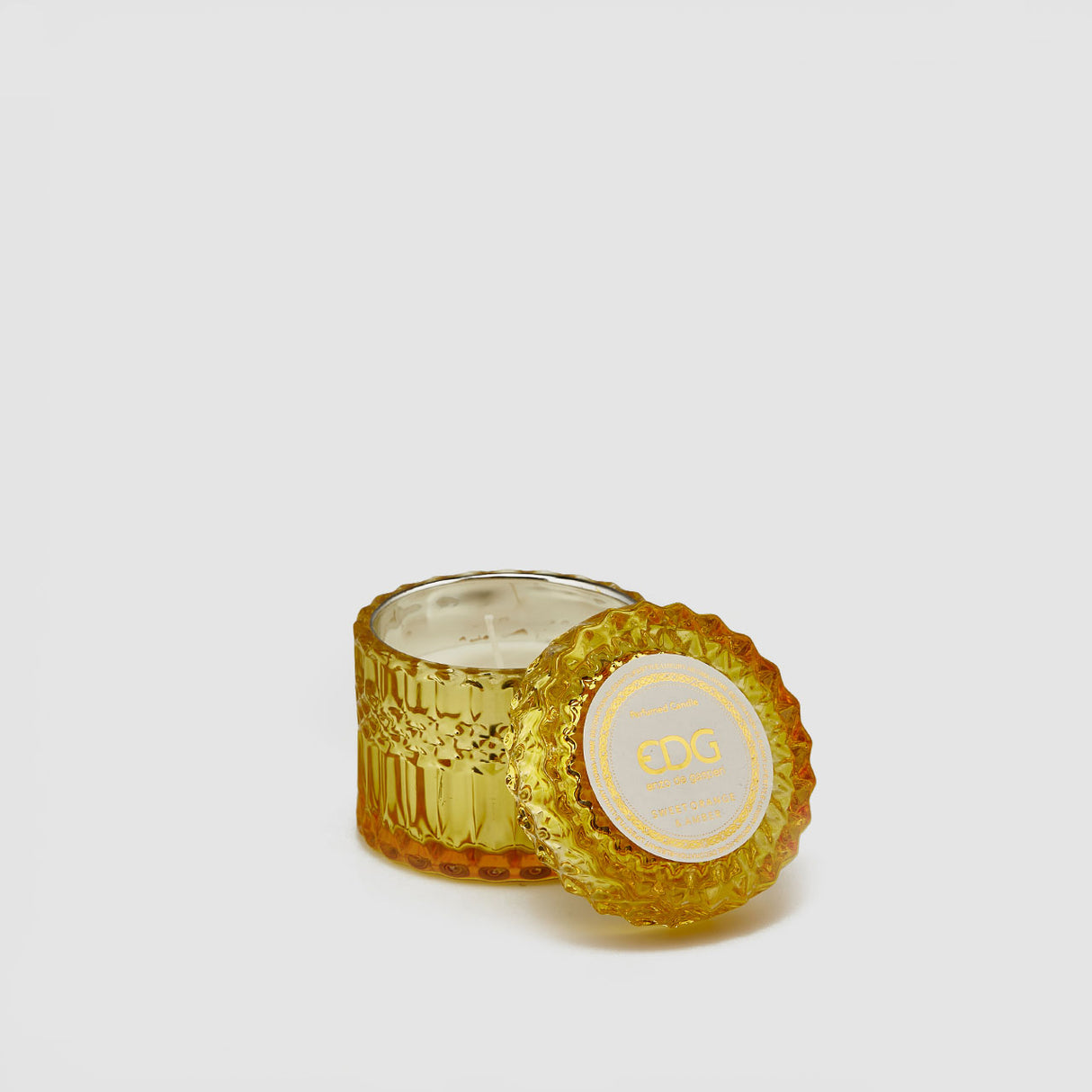 EDG Enzo De Gasperi Crystal Scented Candle 8.5cm Sweet Yellow Orange and Amber