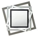 ARTI & MESTIERI Specchio da Parete Moderno Rubik Fango E Alluminio E Bianco Marmo E Nero