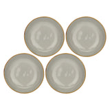 ROSE &amp; TULIPS Concerto Deep Plate Pearl Gray 21cm Set 4 Pieces Stoneware