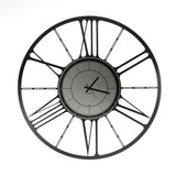 Orologio da parete Big Ruota Ceart in metallo nero con specchio fumè 100 cm