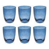 ROSE & TULIPANI Prismia Bicchiere Acqua Set 6 Pezzi 310ml Blu Pasta di Vetro