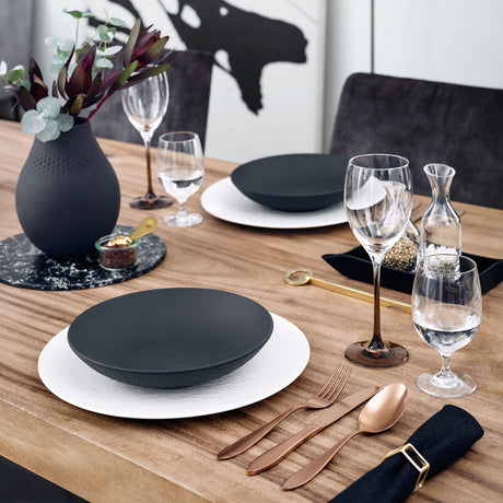 VILLEROY & BOCH Manufacture Rock 6 Pezzi Piatto Fondo Ciotola 23,5cm Nero