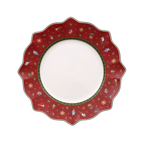 VILLEROY & BOCH Toy's Delight Piatto Piano Rosso 29cm Set 6 Pezzi Tavola Natale