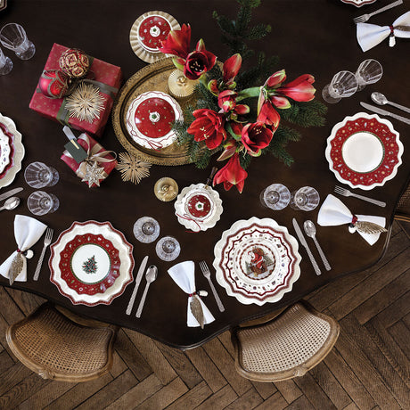 VILLEROY & BOCH Toy's Delight Piatto Piano Rosso 29cm Set 6 Pezzi Tavola Natale