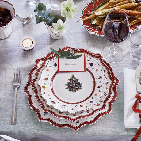 VILLEROY & BOCH - Toy's Delight Piatto Piano Bianco 29cm Set 6 Pezzi Tavola di Natale