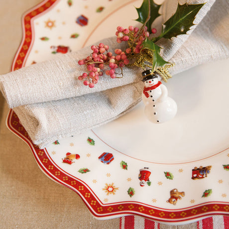 VILLEROY & BOCH - Toy's Delight Piatto Piano Bianco 29cm Set 6 Pezzi Tavola di Natale