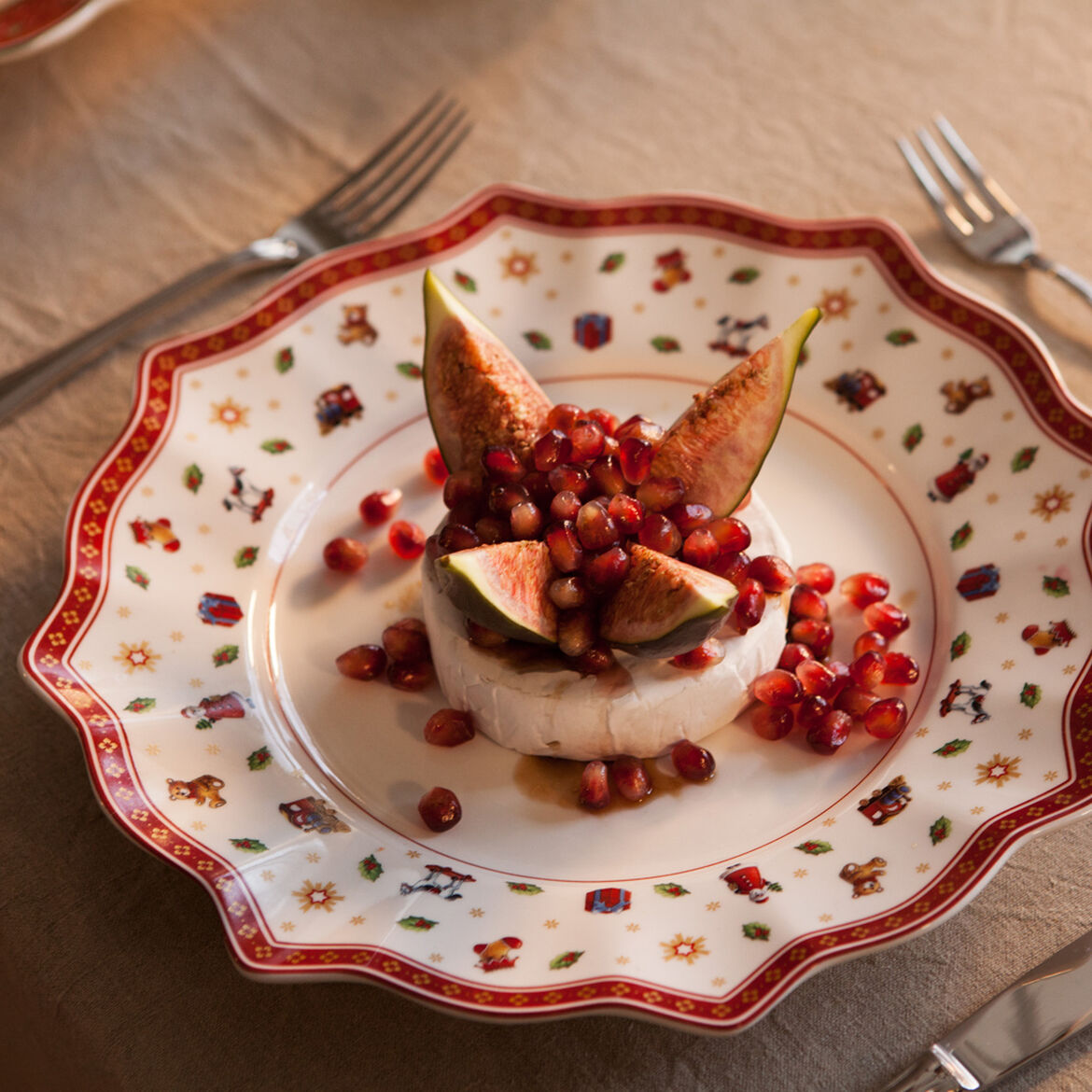 VILLEROY &amp; BOCH - Toy's Delight White Dinner Plate 29cm Set 6 Pieces Christmas Table