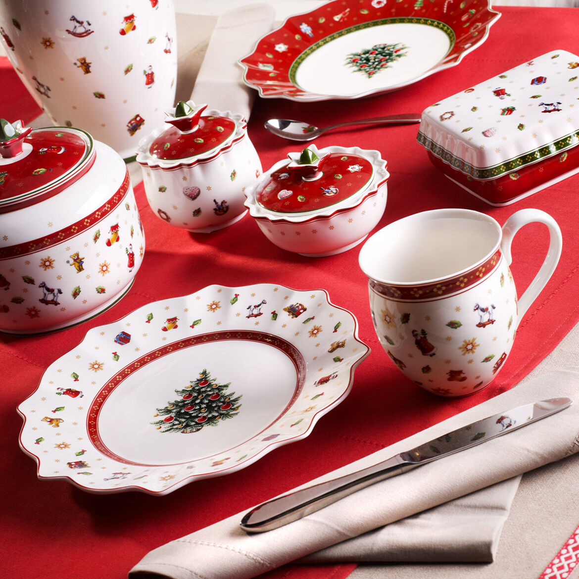 VILLEROY & BOCH Toy's Delight Piatto Colazione Bianco 24cm Set 6 Pezzi Tavola Natale