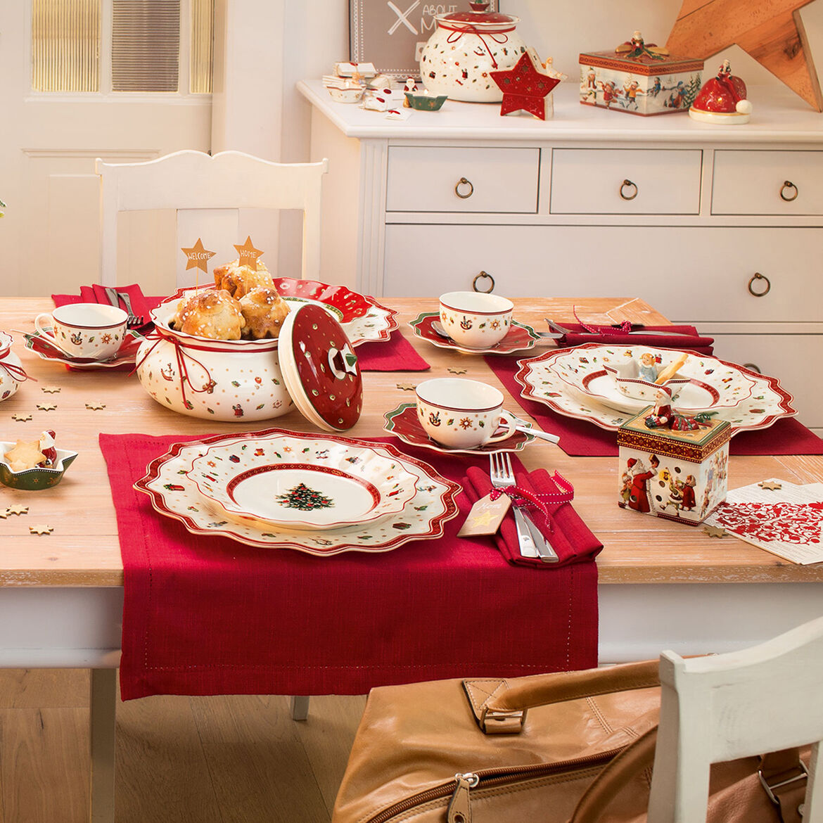 VILLEROY & BOCH Toy's Delight Piatto Colazione Bianco 24cm Set 6 Pezzi Tavola Natale
