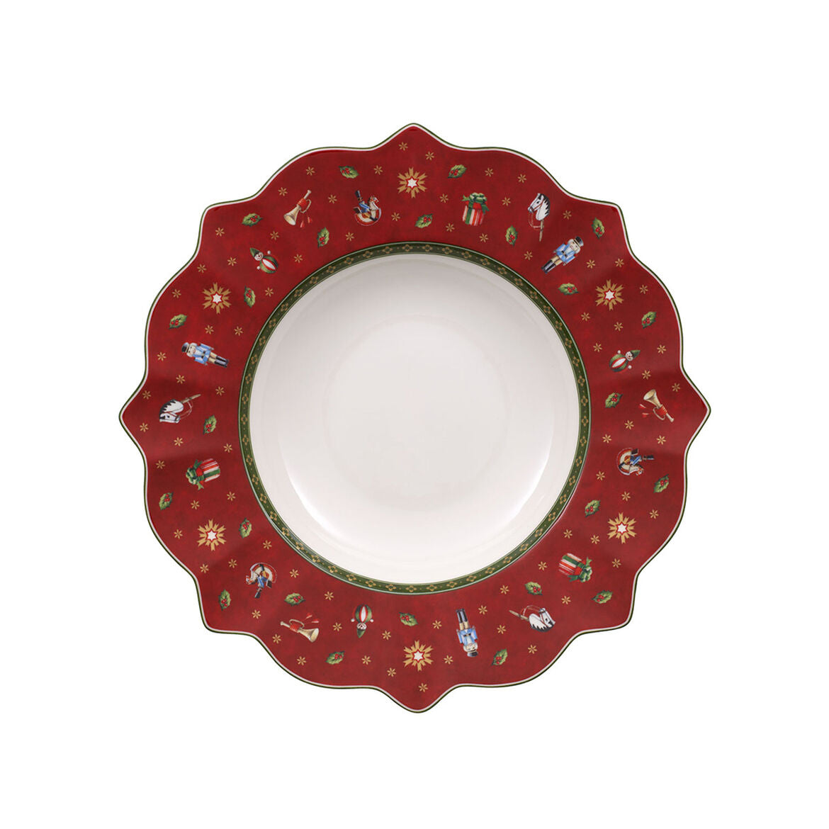 VILLEROY & BOCH Toy's Delight Piatto Fondo Rosso 26cm Set 6 Pezzi Tavola Natale