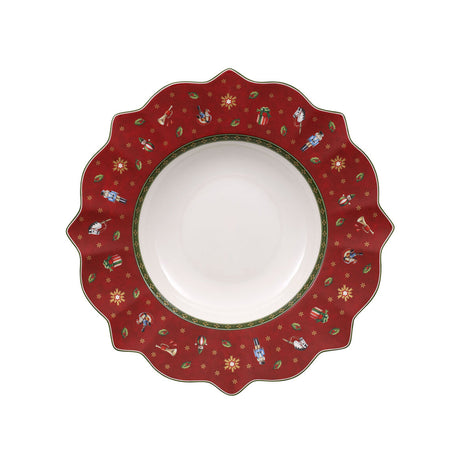 VILLEROY & BOCH Toy's Delight Piatto Fondo Rosso 26cm Set 6 Pezzi Tavola Natale