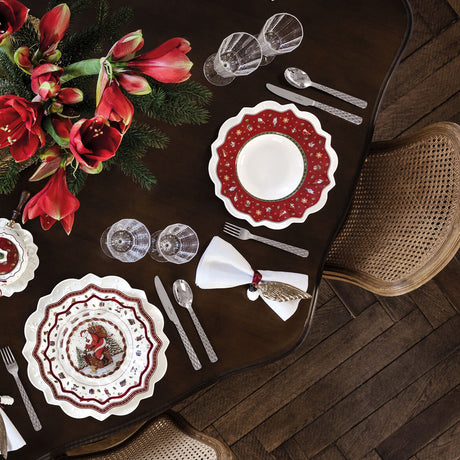 VILLEROY & BOCH Toy's Delight Piatto Fondo Rosso 26cm Set 6 Pezzi Tavola Natale