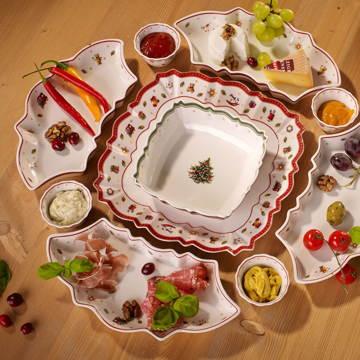 VILLEROY & BOCH Toy's Delight Ciotola per Servire Quadrata 16 cm Tavola Natale