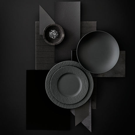 VILLEROY & BOCH Manufacture Rock Nero Set 6 Pezzi Piatto Piano 27cm Porcellana