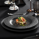 VILLEROY & BOCH Manufacture Rock Nero Set 6 Pezzi Piatto Piano 27cm Porcellana